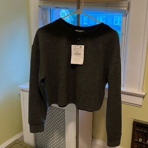 Zara, Cozy grey cropped sweatshirt/sweater. Zara, NWT, size Small